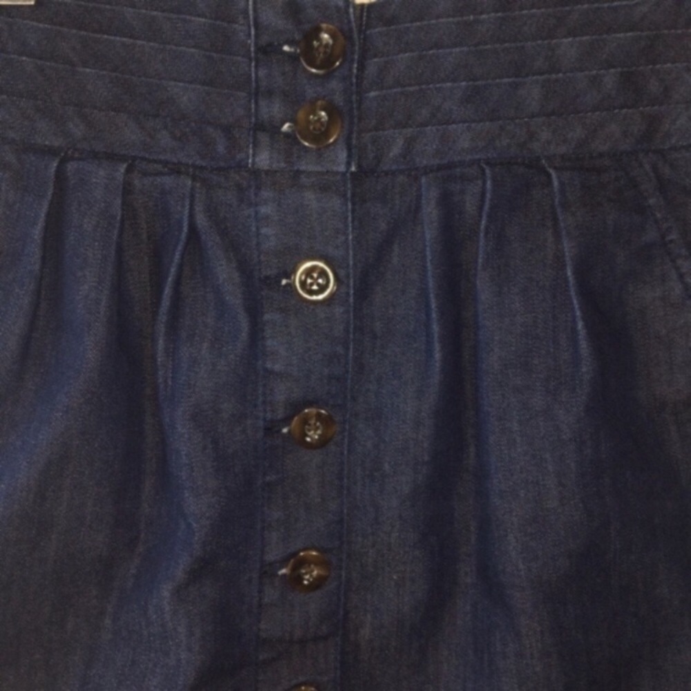 Anthropologie Pilcro Button Front Denim Mini Skirt Blue Size 4 Casual - Picture 2 of 4